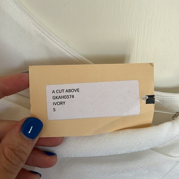 Katie May X Revolve A Cut Above One Shoulder Gown Size Small NWT Ivory - Picture 5 of 7